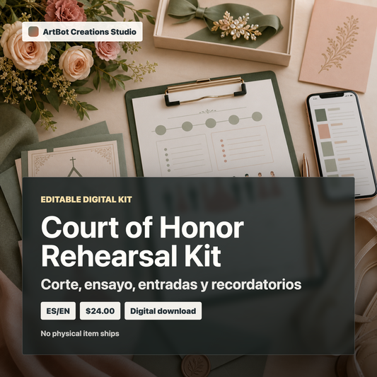 Mis Quince Court of Honor Rehearsal Kit / Kit de Ensayo para la Corte