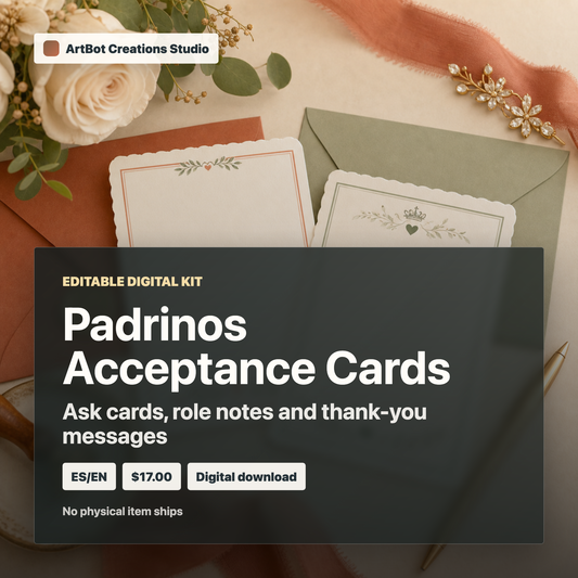 Padrinos Acceptance Cards / Tarjetas para Pedir Padrinos