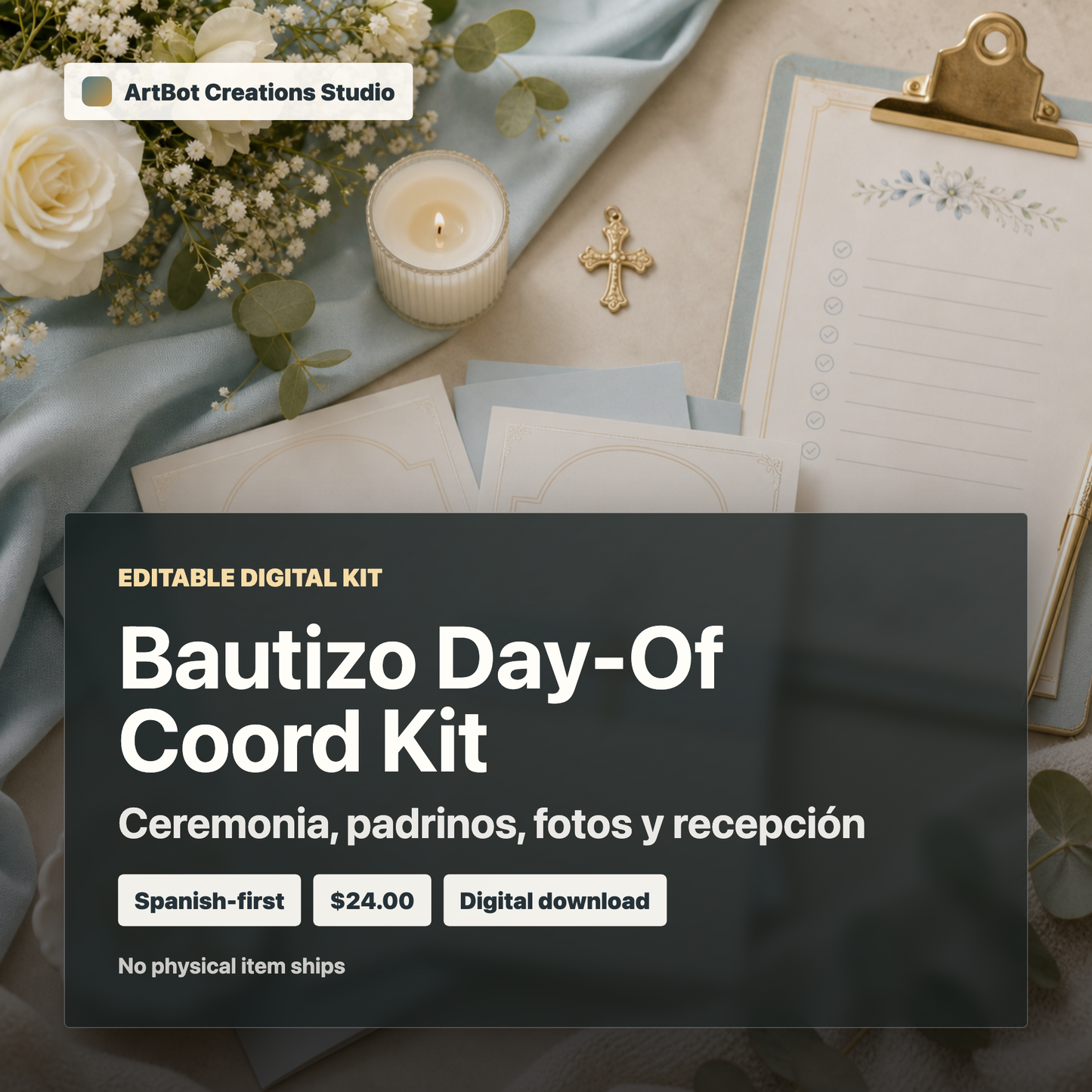 Bautizo Day-Of Coord Kit / Kit del Día del Bautizo