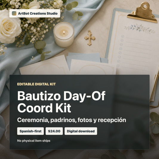 Bautizo Day-Of Coord Kit / Kit del Día del Bautizo